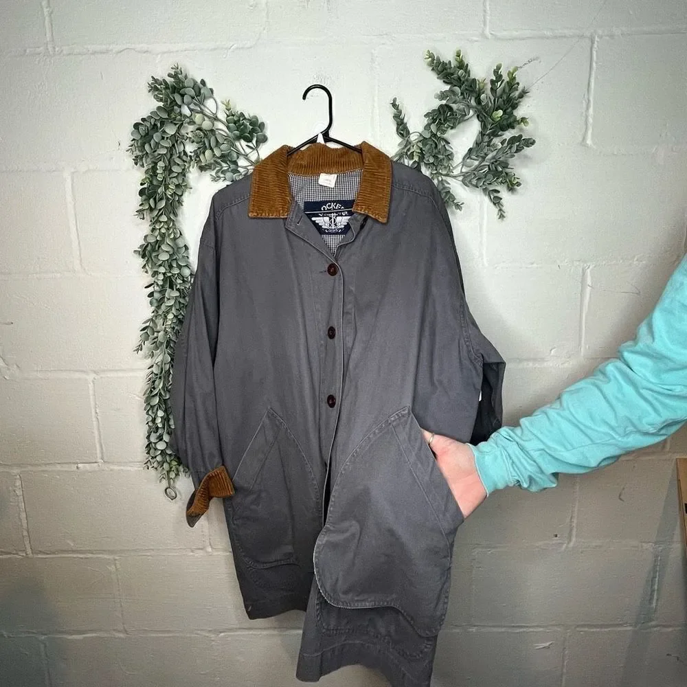 Docker's Women's Gray Jacket with Tan Collar Large - Picture 8 of 10